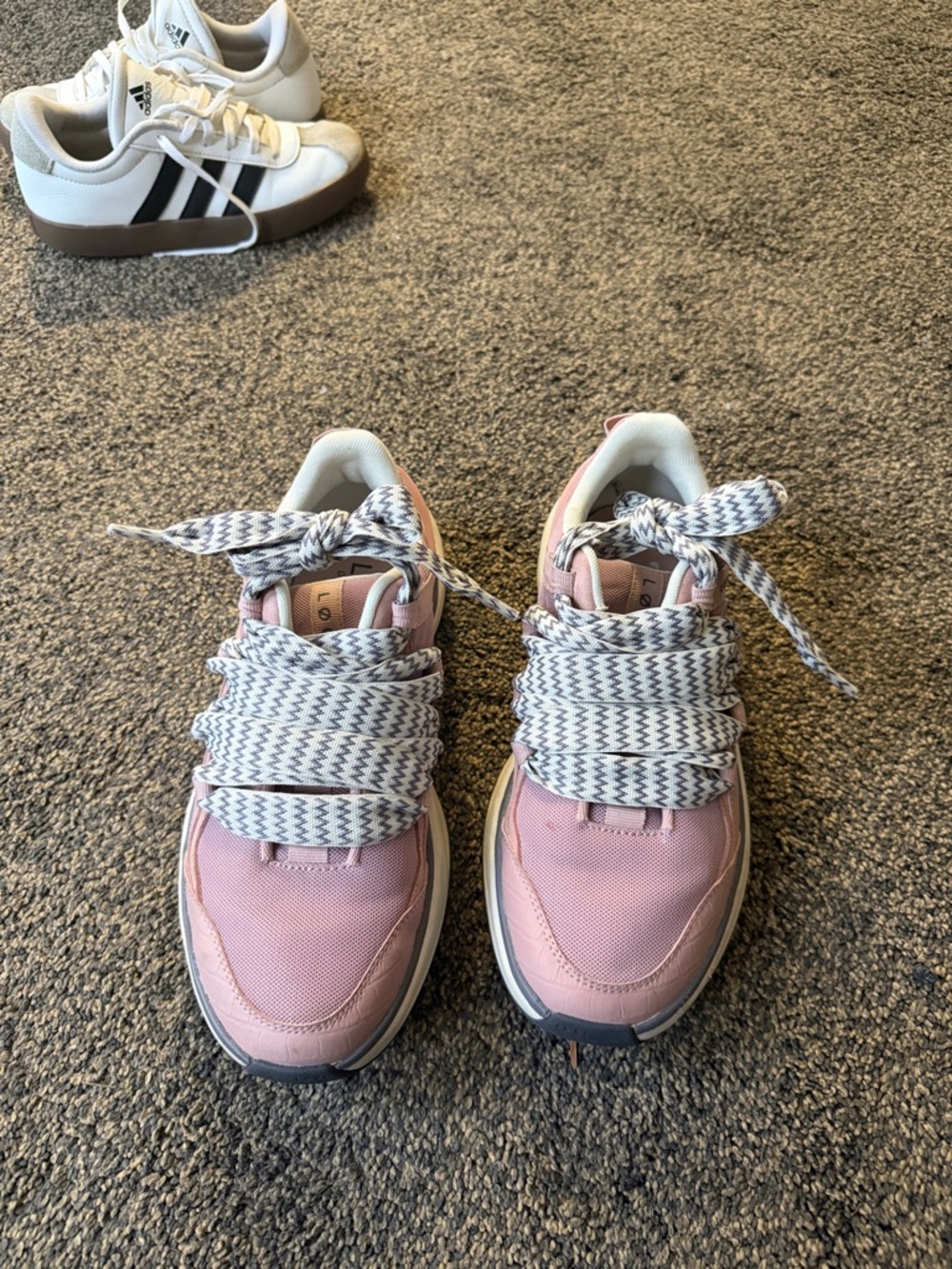 Pink Chunky Lace-Up Sneakers